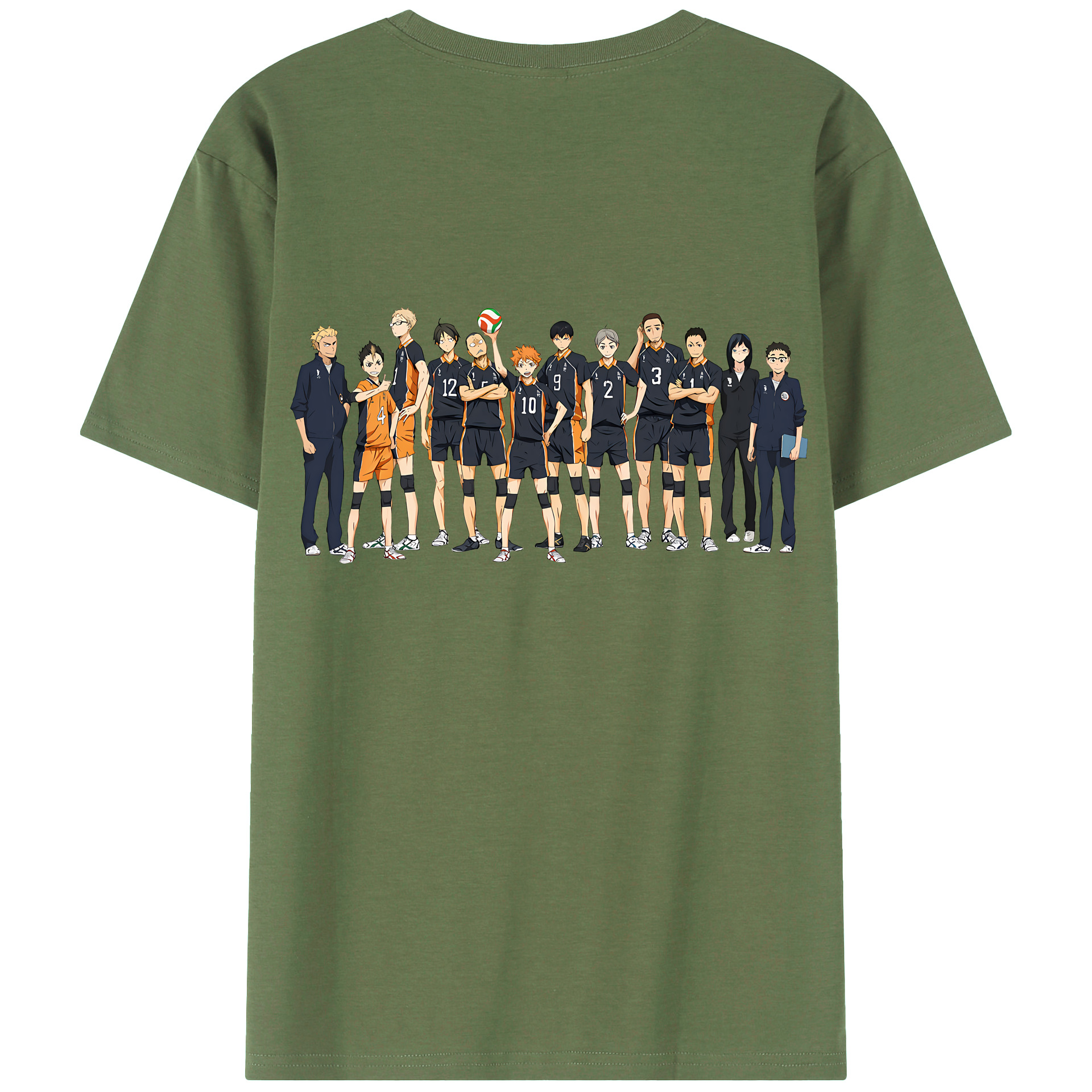 （画像用） ハイキュー!! Haikyu!! 綿100％ メンズ半袖Tシャツ（バックプリント） 通気性